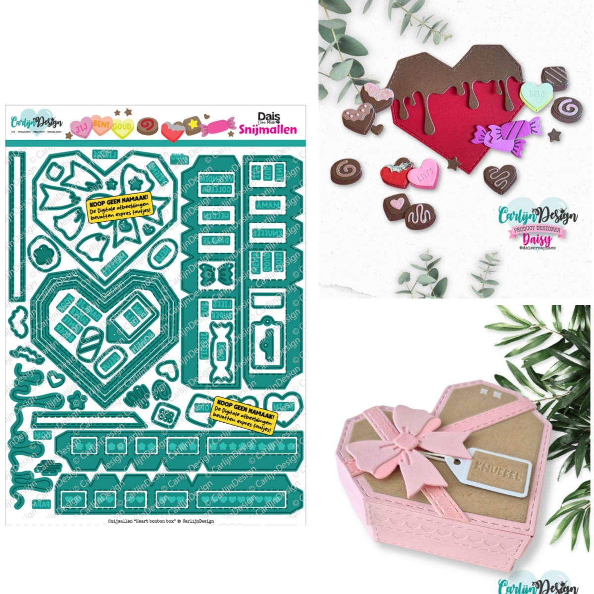 Candle Making And Perfume - Herz-Bonbon-Box Einhorn Schokoladen-Geschenk Parfüm Metall-Schneidestempel Klare