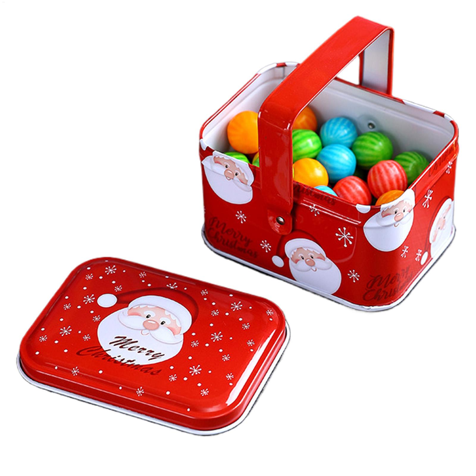 Tin Container Lid - Weihnachts-Keksdosen Metall-Aufbewahrungsbox mit Deckel und Griff